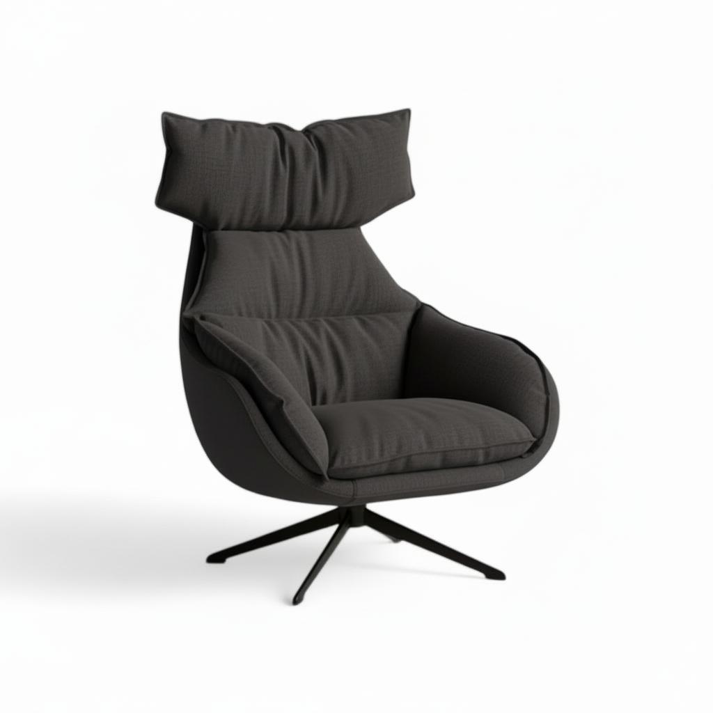 Lazy Leatherette Swivel Lounge Chair