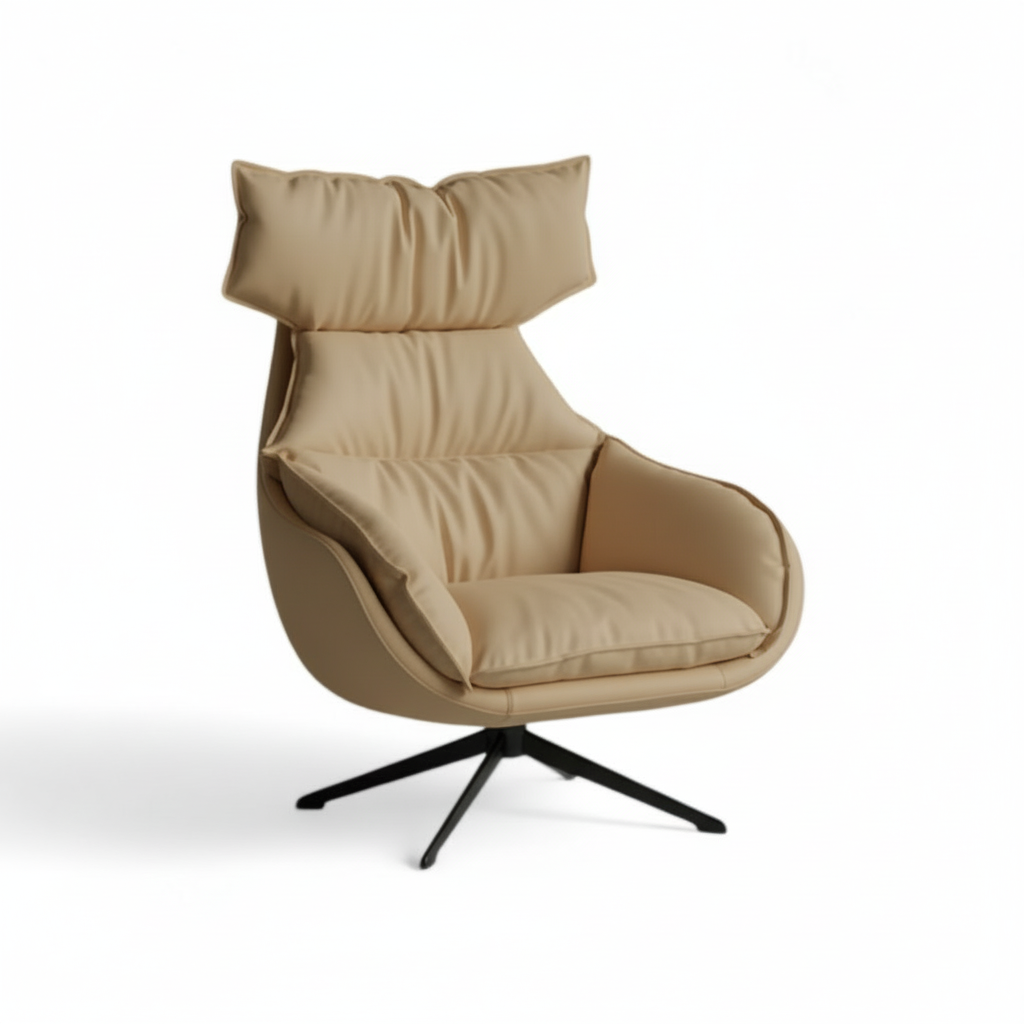 Lazy Leatherette Swivel Lounge Chair