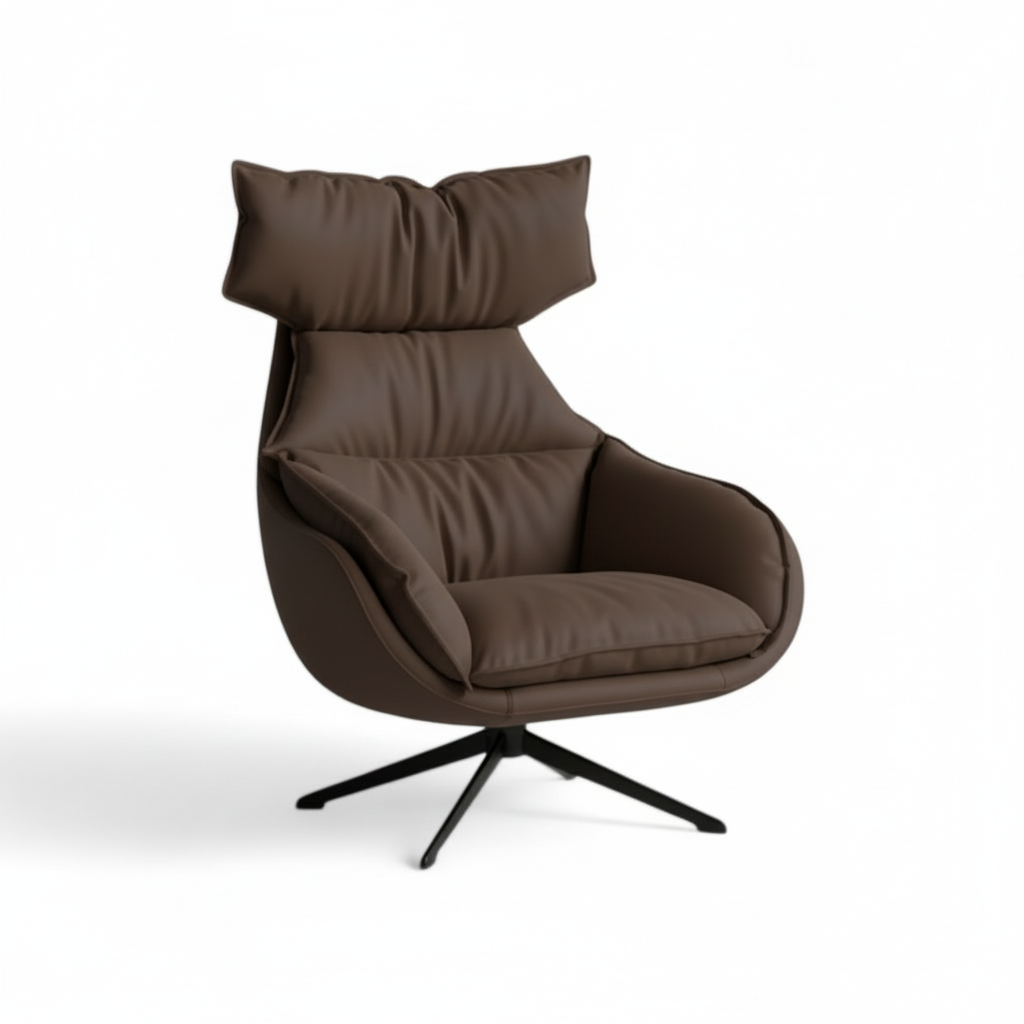 Lazy Leatherette Swivel Lounge Chair