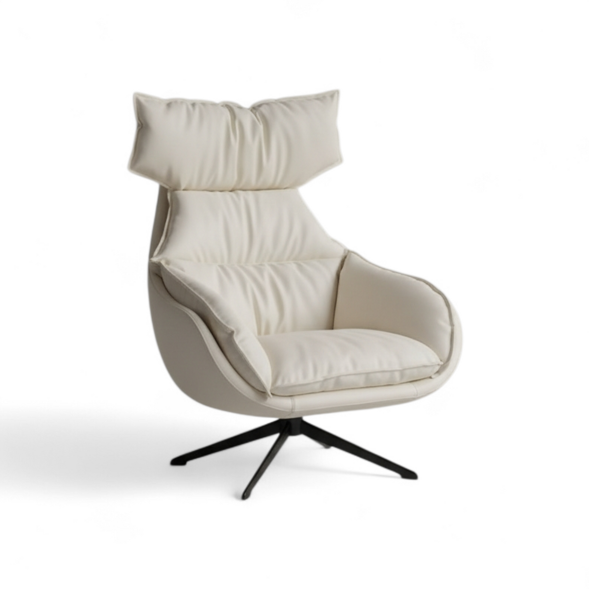 Lazy Leatherette Swivel Lounge Chair