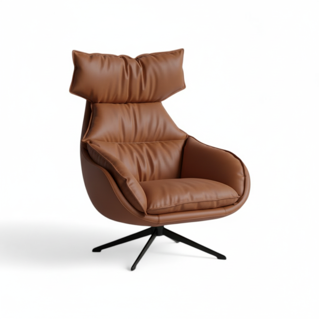 Lazy Leatherette Swivel Lounge Chair