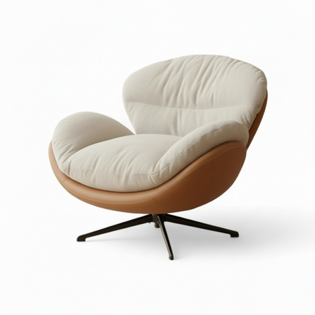 Dual-Tone Fabric & Leatherette Lounge Chair